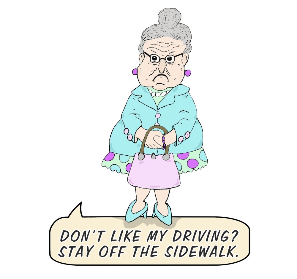 Decal Vinyl Sticker Old Lady – My Driving Made in USA