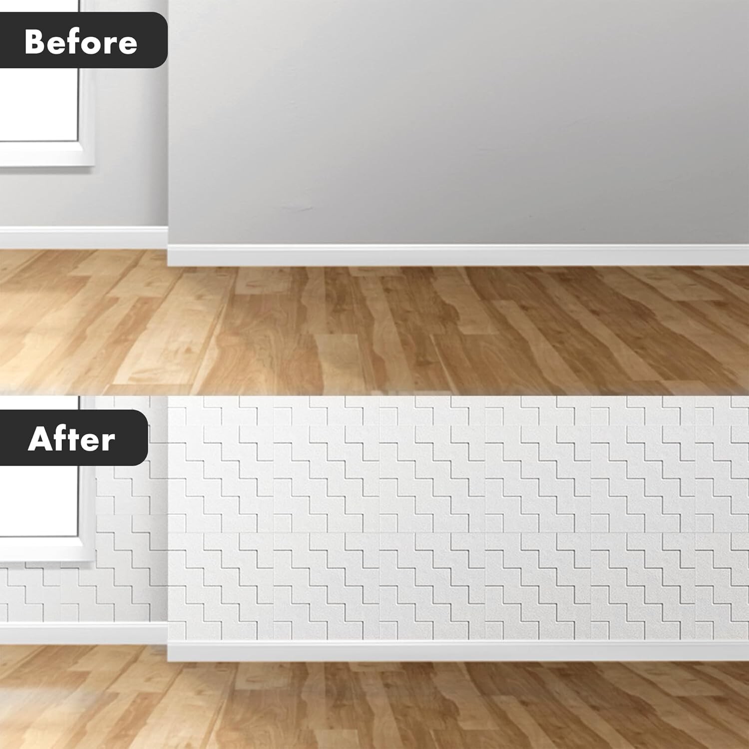 3D Peel & Stick Wall Panels – 12PCS 16″x16″ Textured Polyester Tiles, Easy-Clean