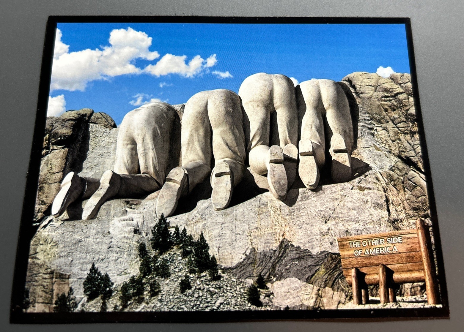Large Magnet: The Other Side Of America / Mt. Rushmore (Funny AI Rendering)