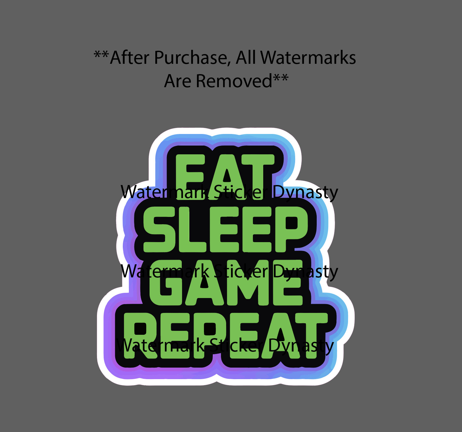 Eat Sleep Game Repeat Sticker Waterproof Decal Gamer Gaming Gift Videogames NEW