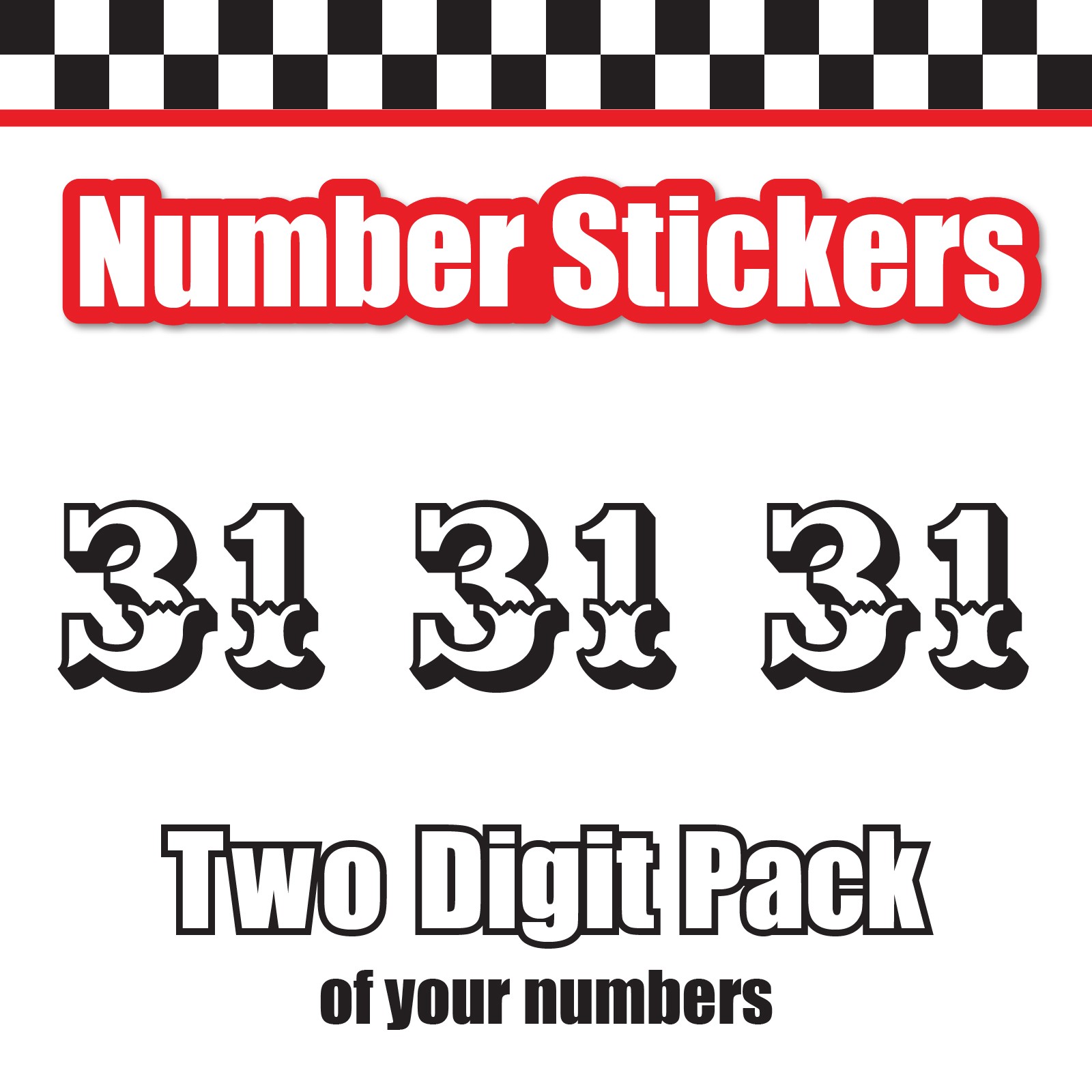 3 Digit Single Number Stickers Custom Decal Locker Door 3pcs Ewert