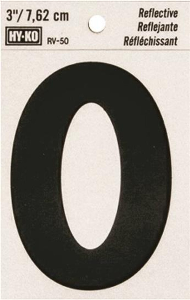 Hy-Ko 3″ Reflective Vinyl Letter Number Self-Adhesive Weather-Resistant