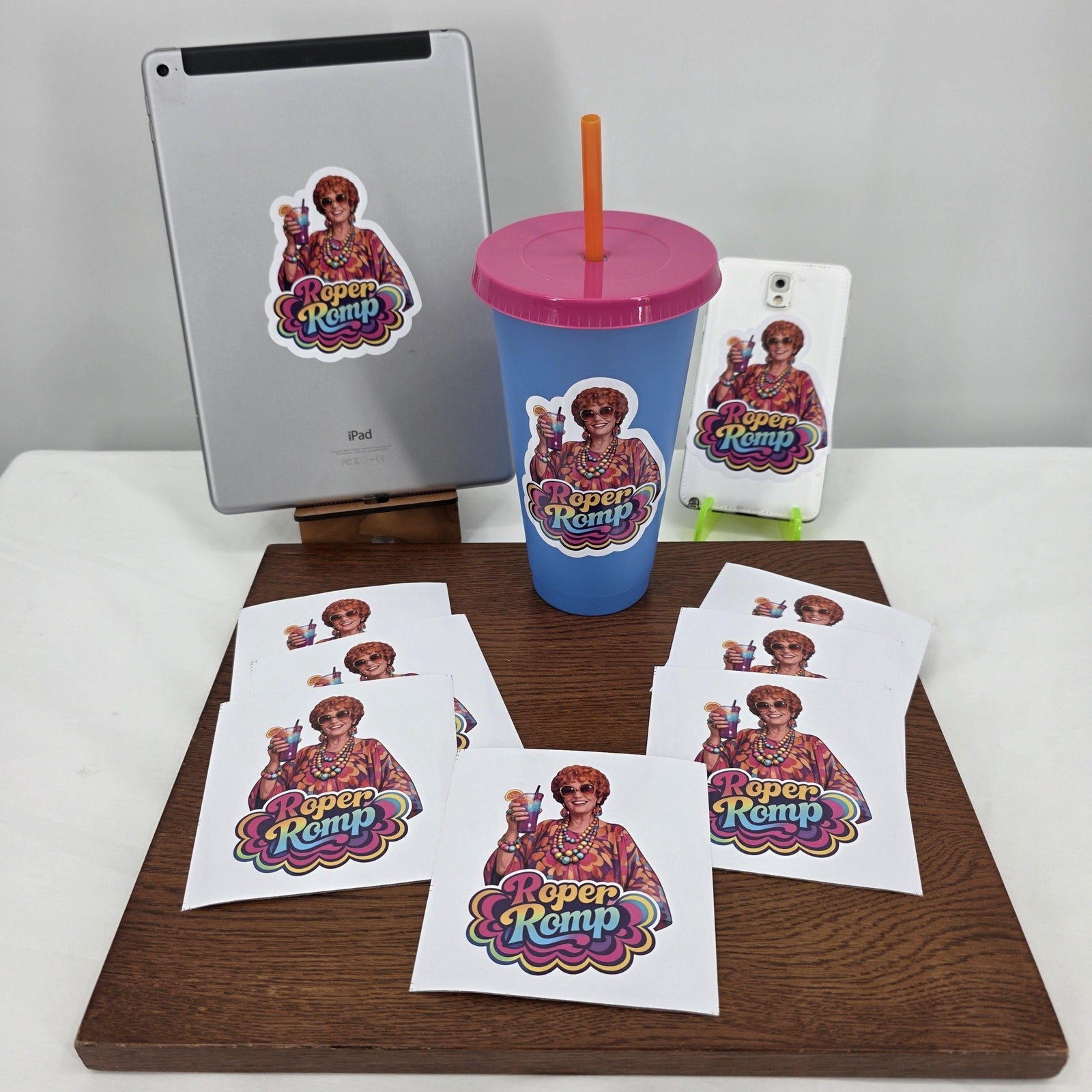 Roper Romp Stickers – 10 Pack Die Cut Full Color Mrs. Roper from Three’s Company
