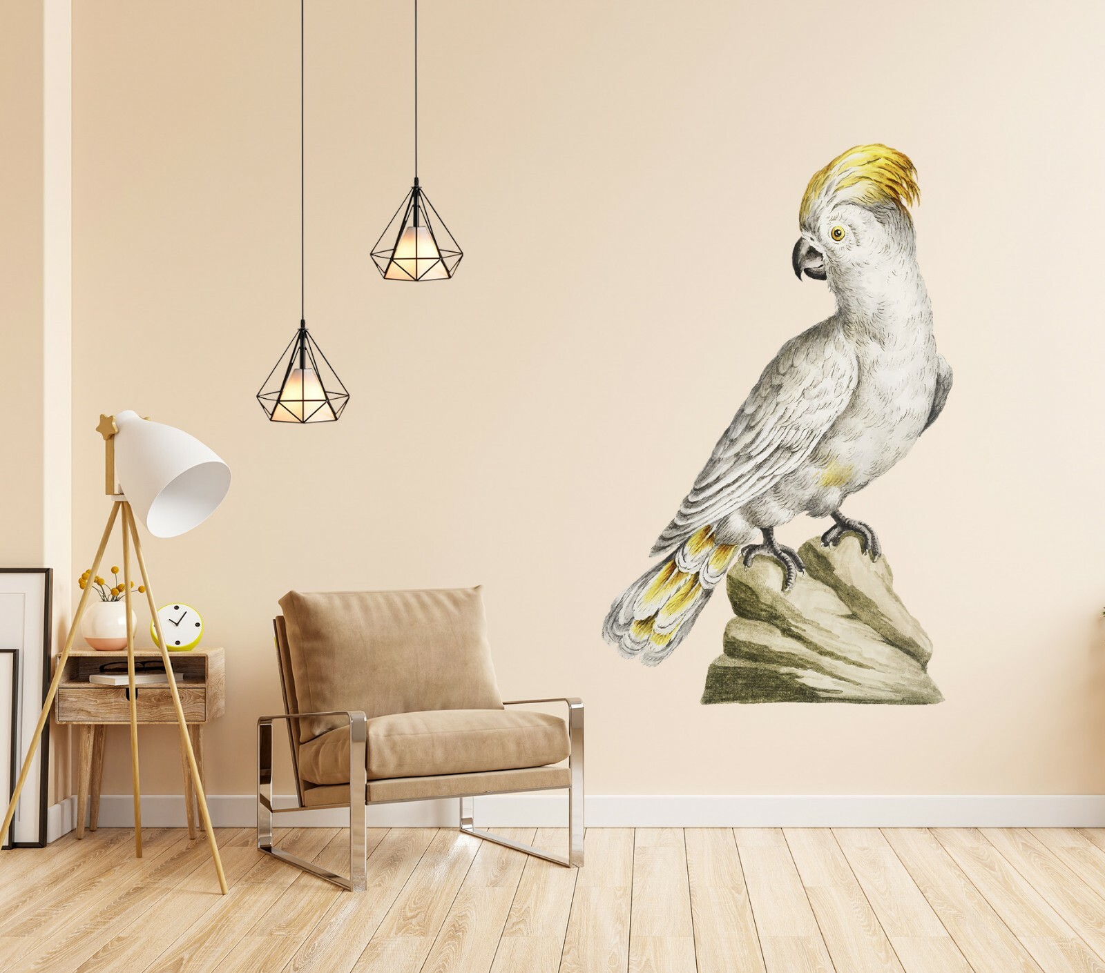 3D White Parrot G317 Animal Wallpaper Mural Poster Wall Stickers Decal Honey