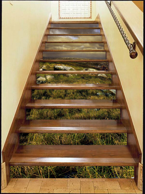 3D Wild Grass ZHU452 Stair Risers Decoration Photo Mural Vinyl Wallpaper Amy