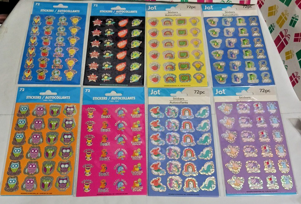 Foiled sticker school, home awards for kids + teachers 8 packs 576 foil stickers