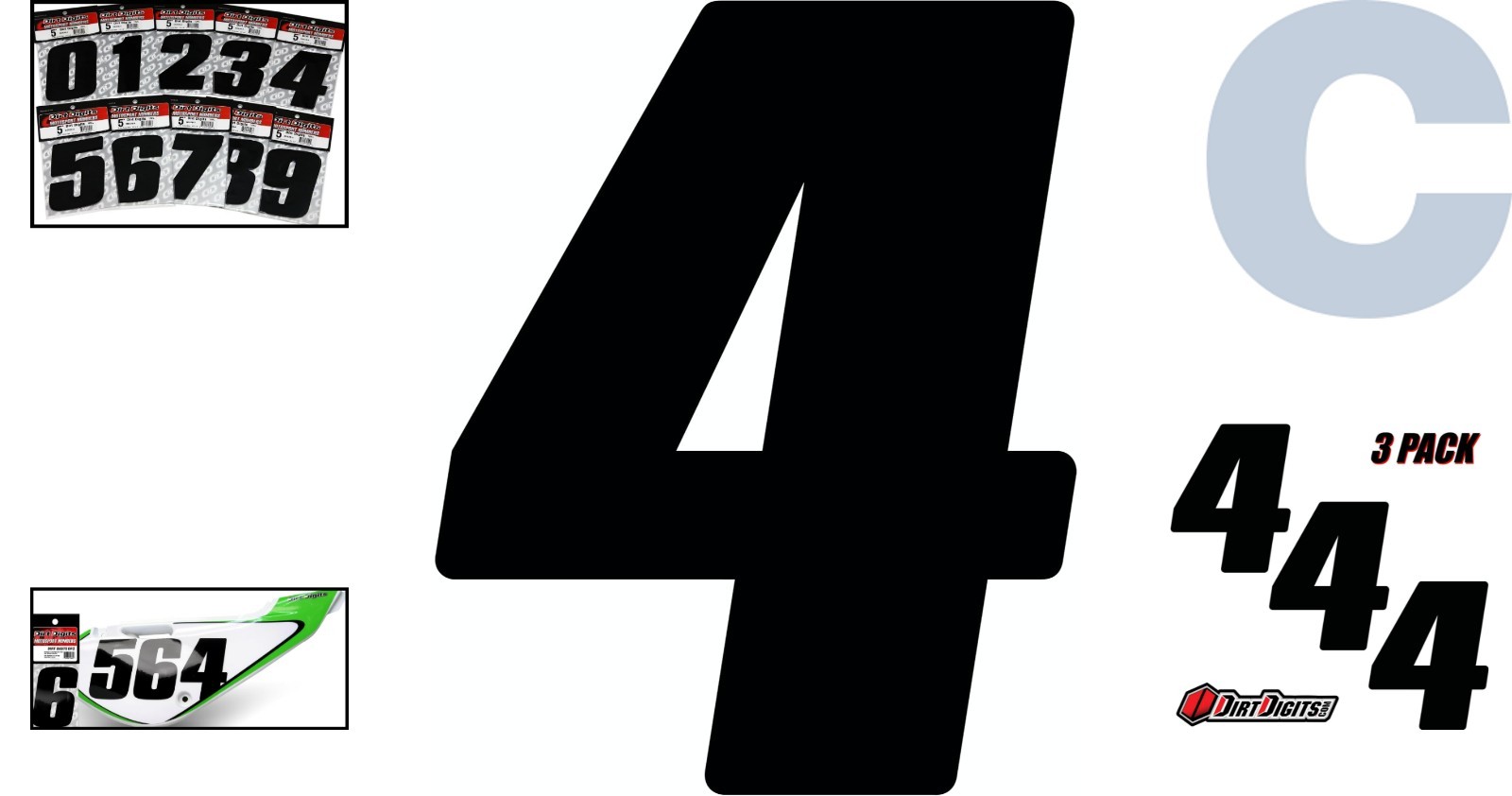 Durable 3 Pack of High-Gloss 5.5″ Vinyl Number 4 – Perfect for Racing Events