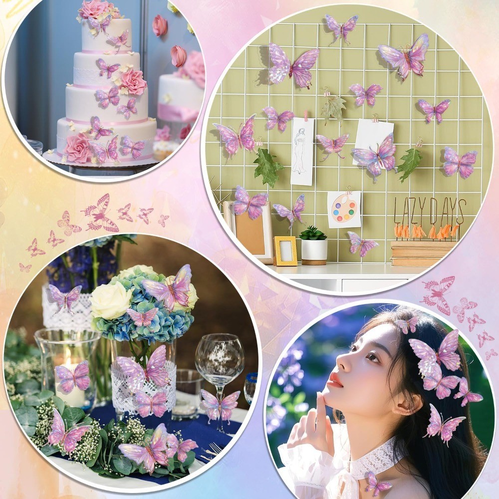 3D Butterfly Wall Decor – 50PCS Removable PVC Butterflies Wall Stickers-