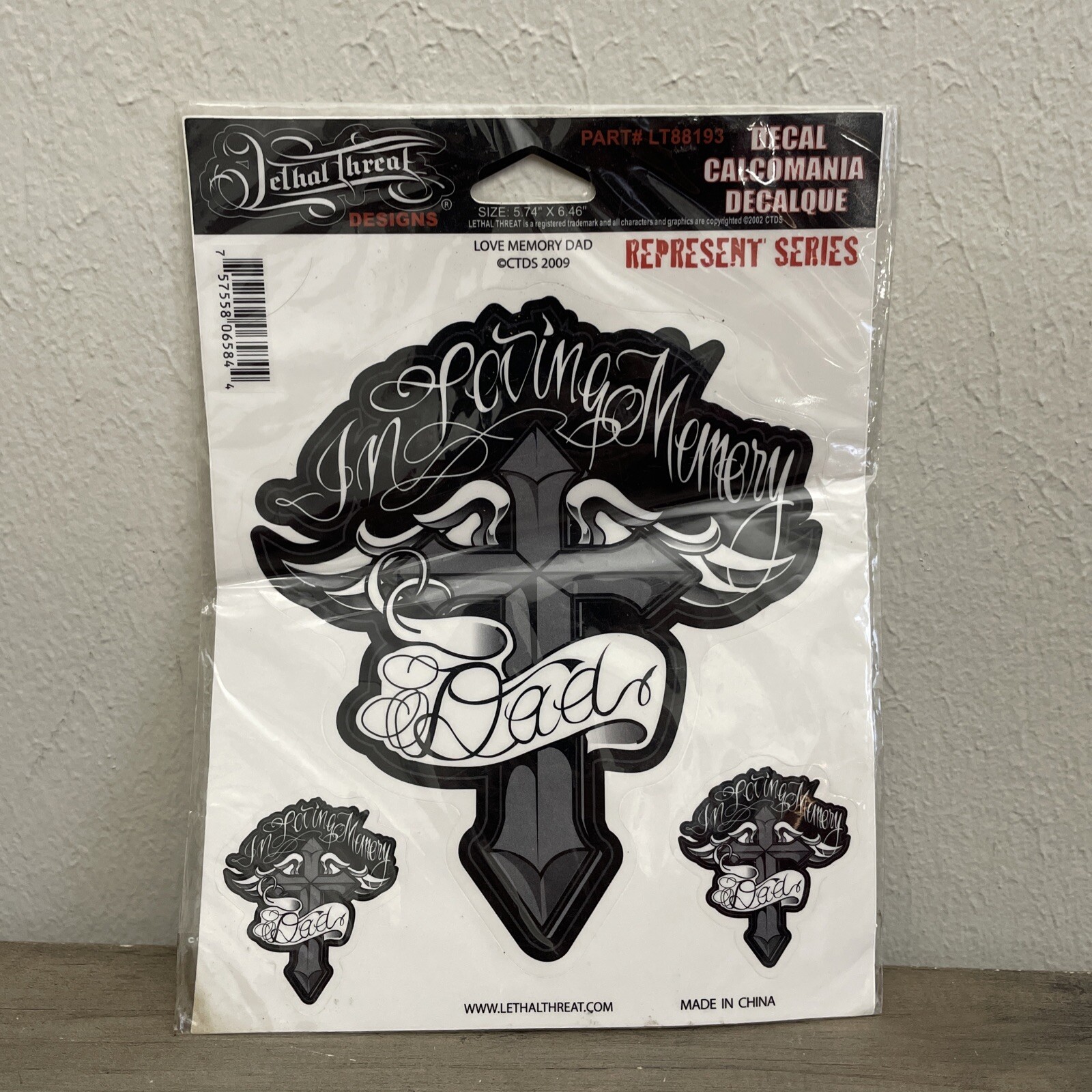 LETHAL THREAT IN LOVING MEMORY: DAD DECAL STICKER 6″X5.5”