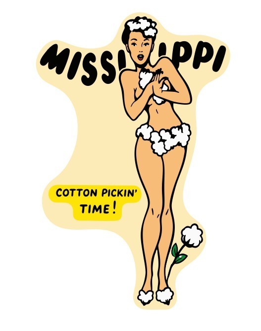 Mississippi Cotton Pickin’ Vintage Style Sticker Decal R8764