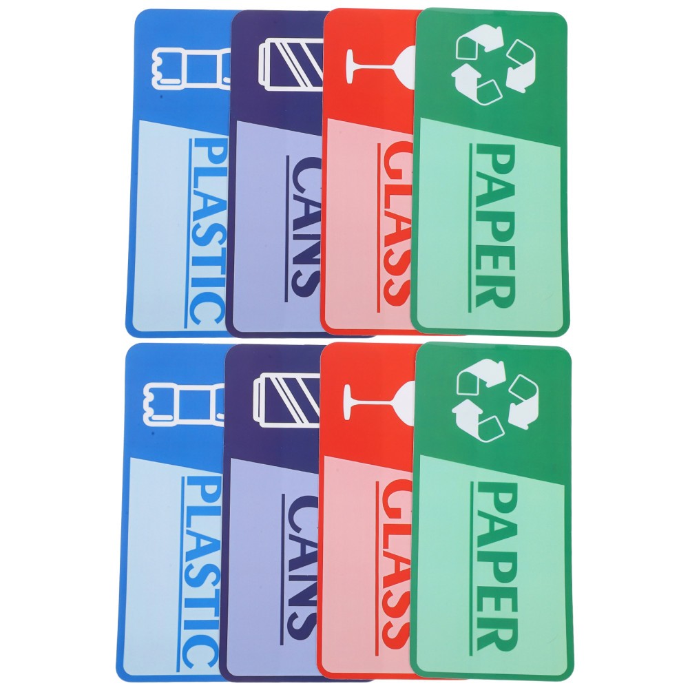 8 Sheets Garbage Collection Reminder Stickers Trash Can Recycling