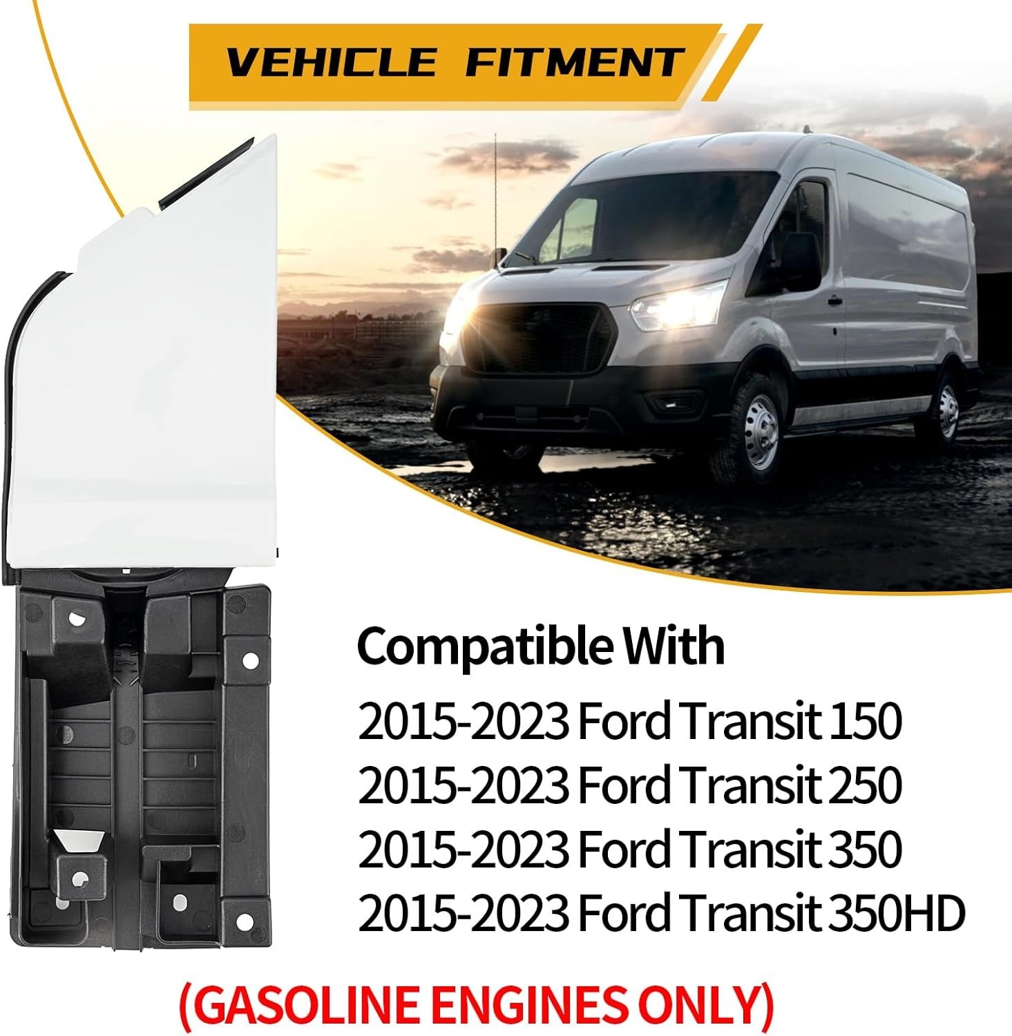 Ford Transit Fuel Gas Door & White Cover Assembly 2015-2023 150 250 350