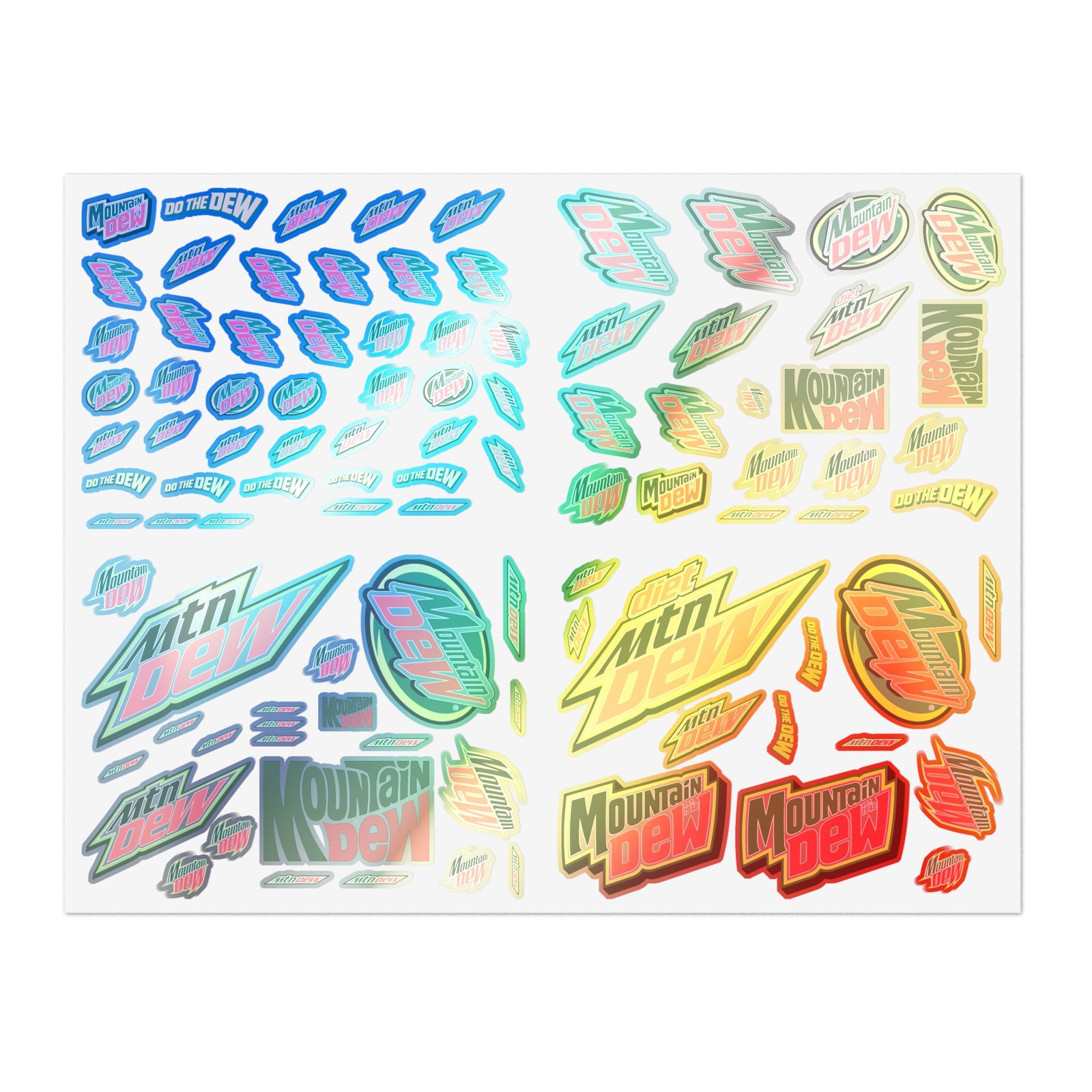 Mountain Dew 1/10 Scale R/C Racing Vinyl Decal/Sticker Sheet