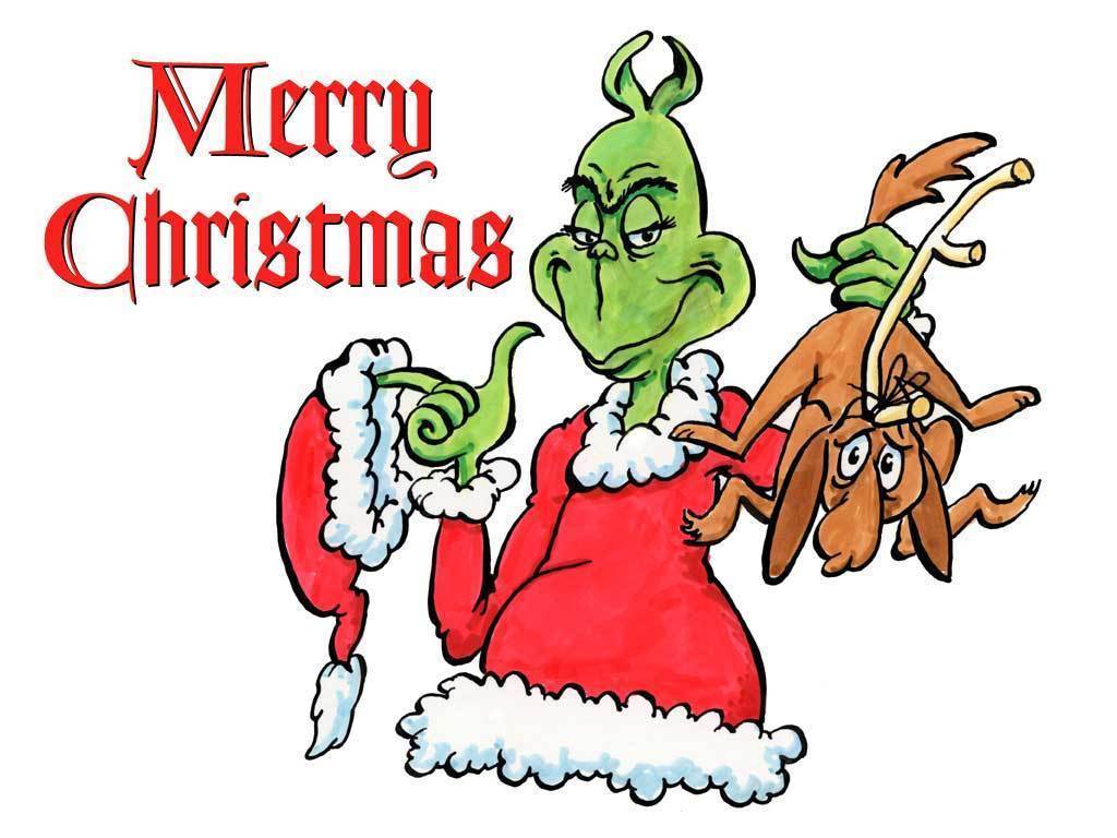 MERRY XMAS GRINCH GLOSSY REFRIGERATOR LOCKER MAGNET CHRISTMAS MAN CAVE GIFT