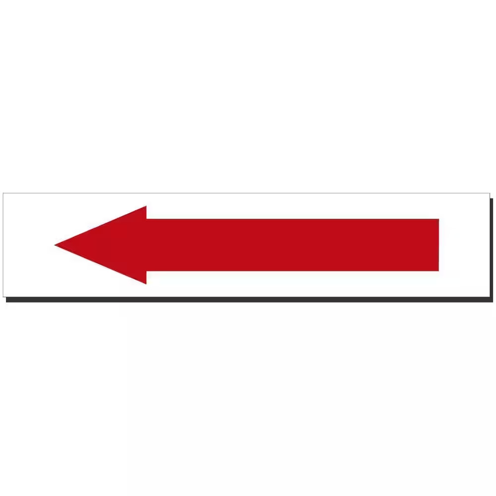 14 In. X 3 In. Decal Red Arrow on White Sticker