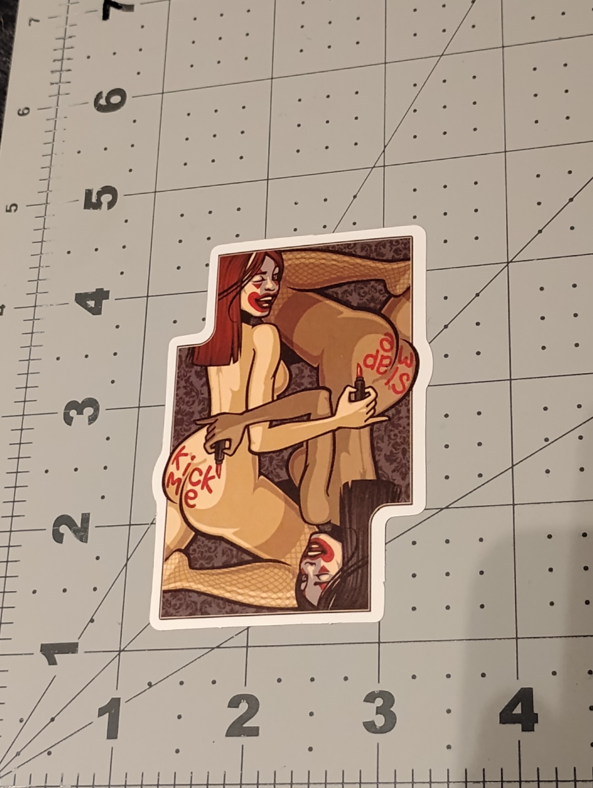 Sexy Girls Kiss Me Slap Me Lipstick Sticker Vinyl Decal Car Laptop Skateboard