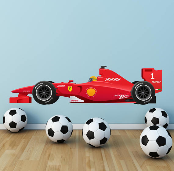 FORMULA 1 F1 Race Car wall art sticker boys bedroom decal transfer mural WSD86