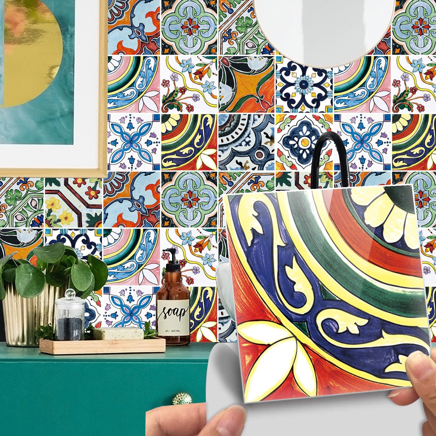 Peel Stick Moroccan Bohemian Kitchen Backsplash Stickers 6×6 Waterproof