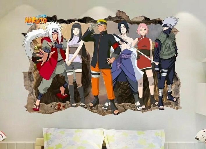 Manga Naruto Stickers Sasuke Hitachi Uchiha Inata Giraya Kakashi 60×90 Cm