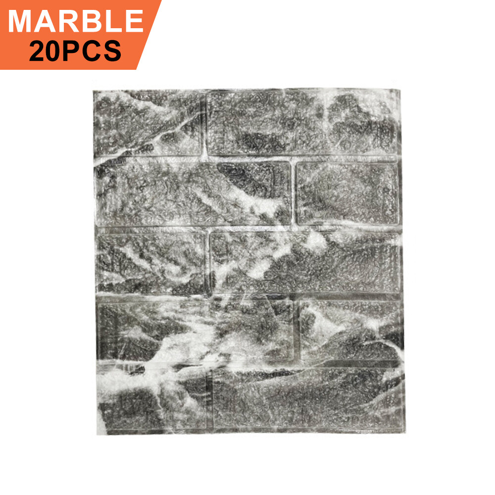 10/20 3D Tile Marble Brick Wall Sticker Self adhesive Foam Panel Wallpaper 38*35
