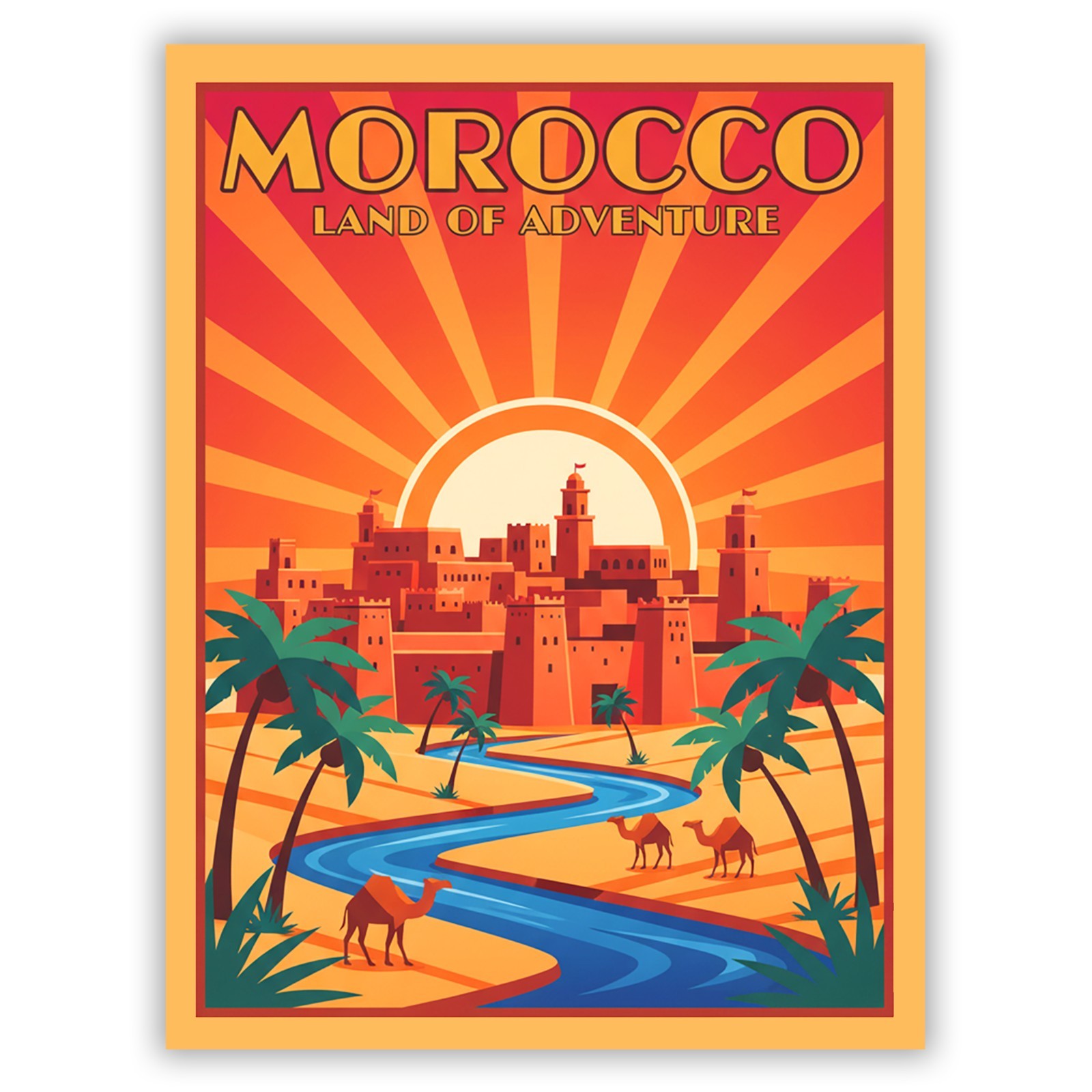 Morocco Vintage Travel Sticker Die Cut Waterproof Souvenir Laptop Suitcase Decal