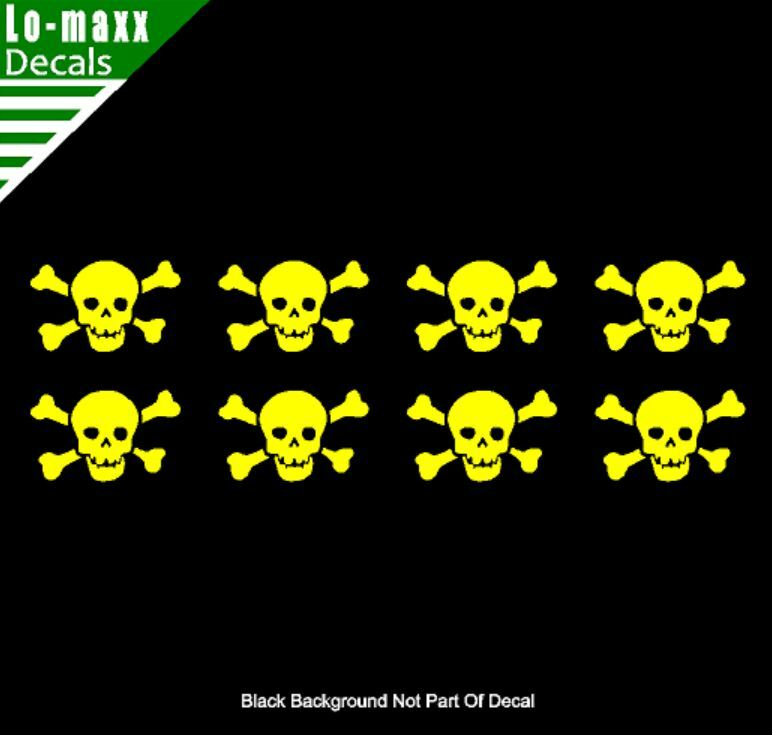 Skull And Crossbones Kill Markings Car Truck High Quality Die Cut Vinyl Decal