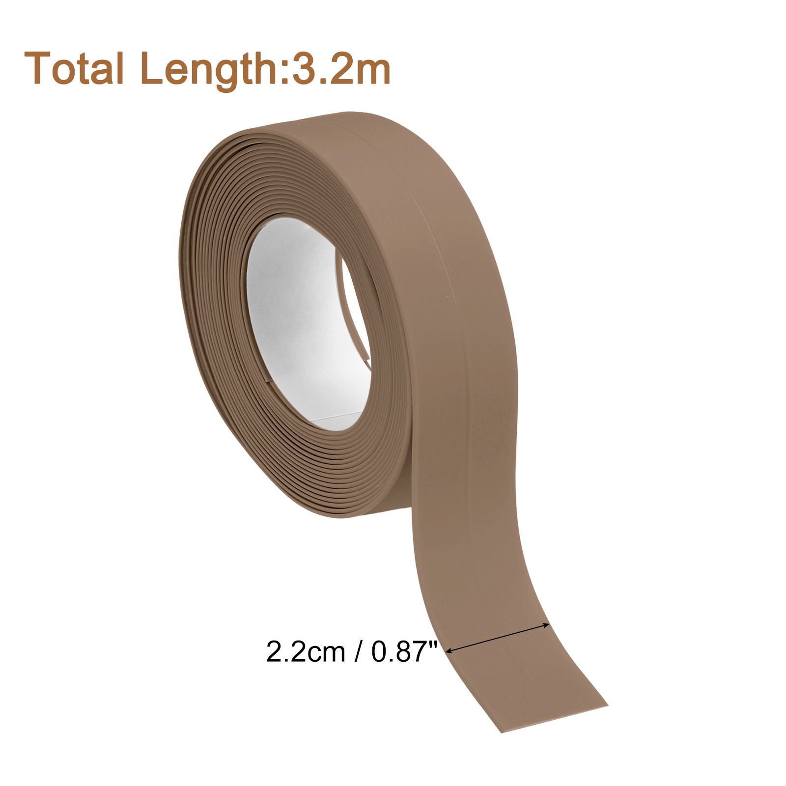 3 Rolls Brown Caulk Strip Waterproof, 0.87″ x 10.5Ft Bathtub Caulk Sealing Tape
