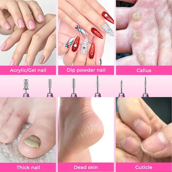 Portable Electric Nail Drill, Professional Nail File Kit For Acrylic, Gel Nails,