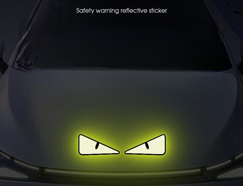 1XGreen Big Eyes Car Sticker Wall Sticker Cartoon 3D Decal Sticker for Bike/ Car