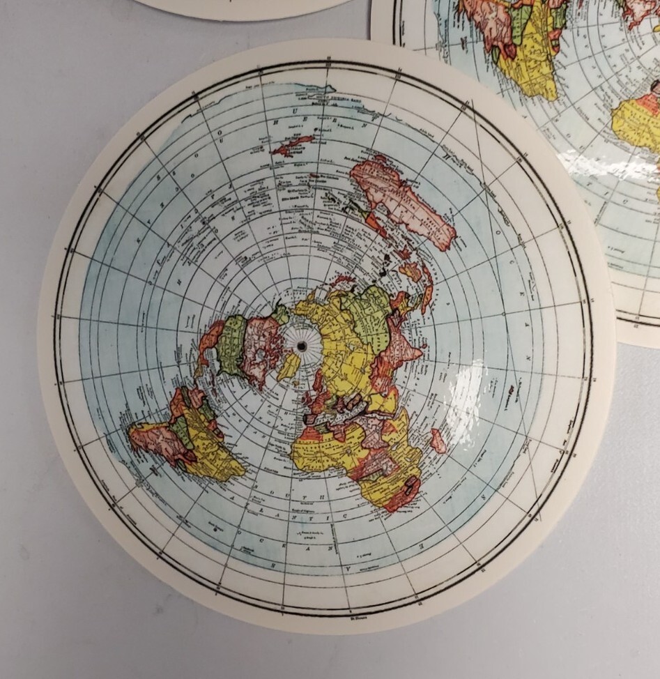 FLAT EARTH 🌎 MAP STICKER