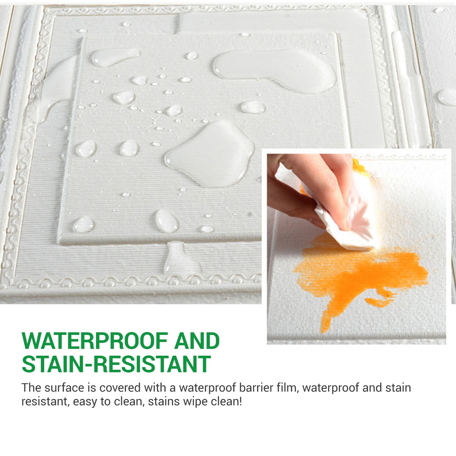 12PCS 3D Tile Wall Sticker Self Adhesive Waterproof Foam Panel Wallpapers DIY