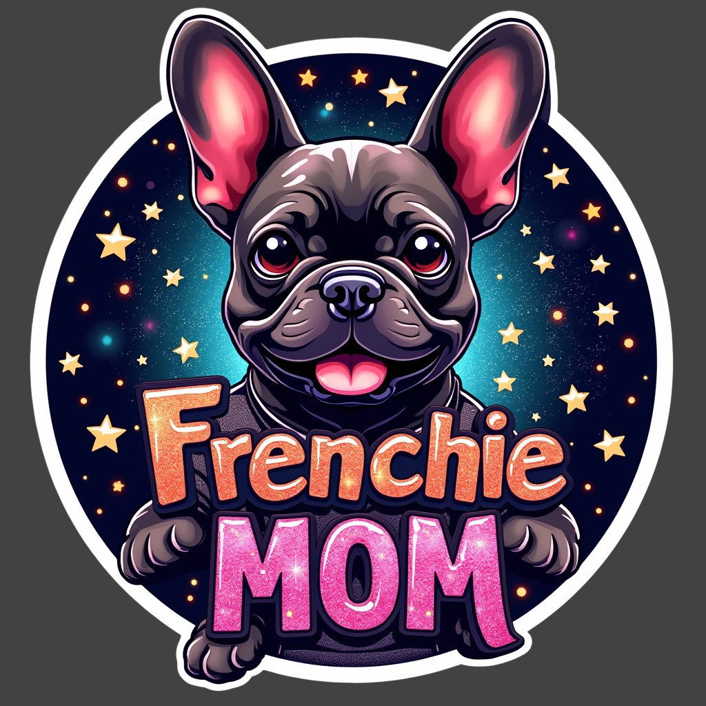 French Bulldog Sticker Vinyl Decal Frenchie Mom Galaxy Stars Cute Dog