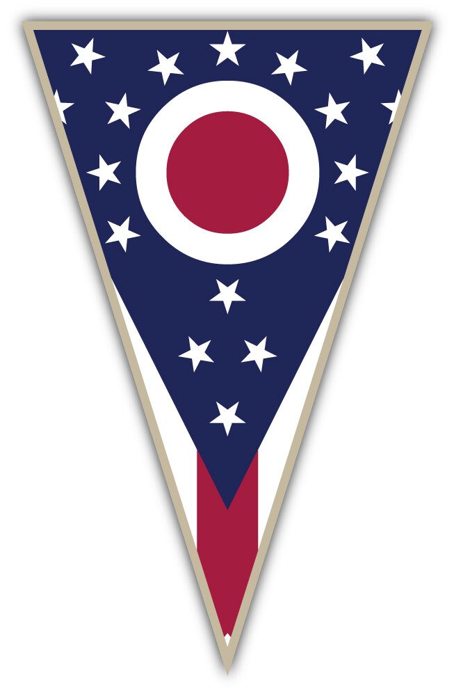 Ohio USA State Flag Car Bumper Sticker Decal ”SIZES”