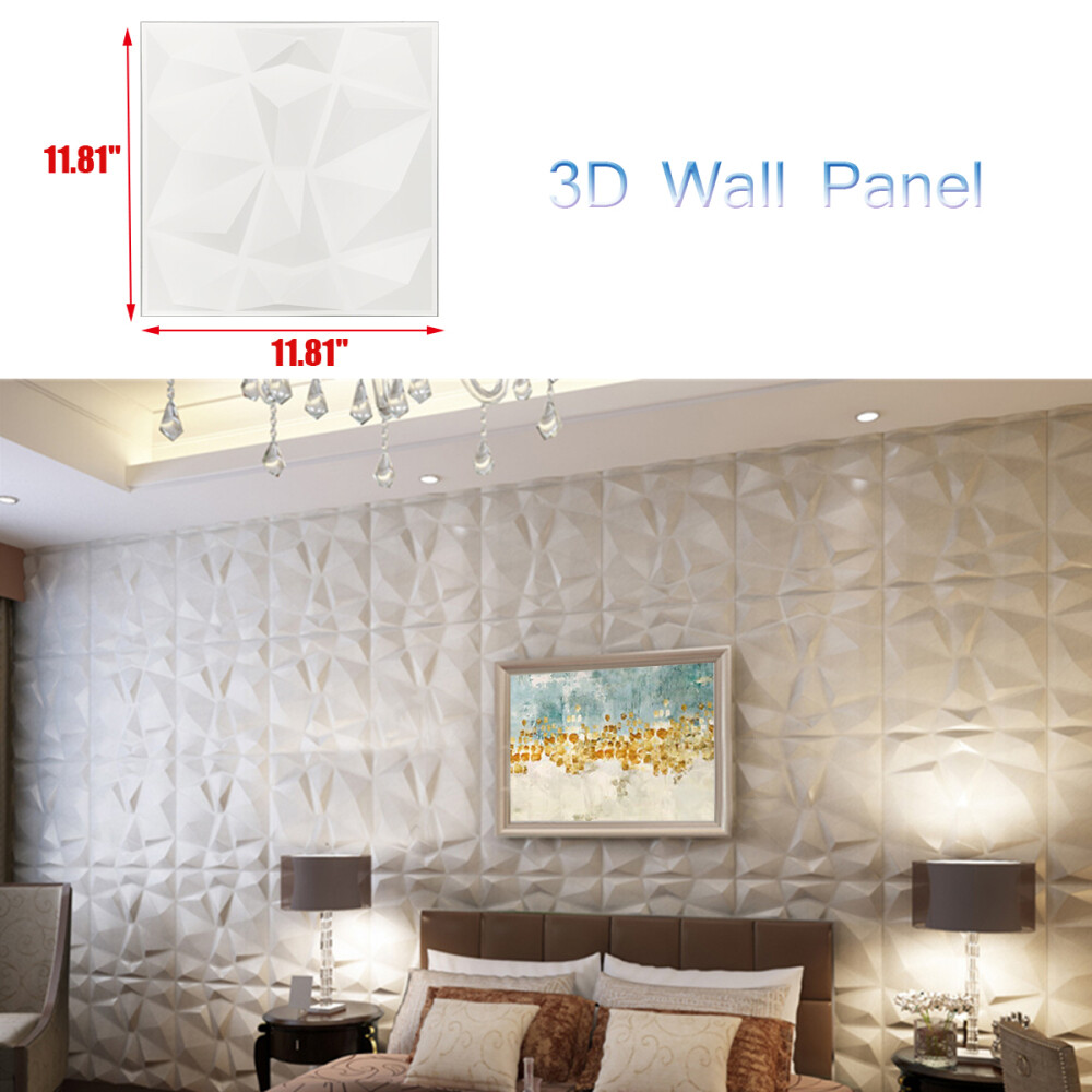 12pcs 3D Wall Panels PVC Design Brick Effect Wallpaper Decoration Home DIY 30cm