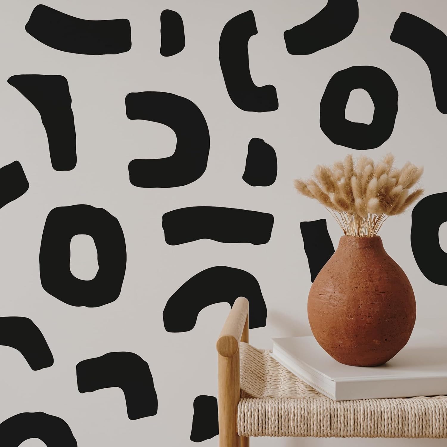 Large Boho Geometric Wall Decal Abstract Art Sticker, Modern Irregular Shapes De
