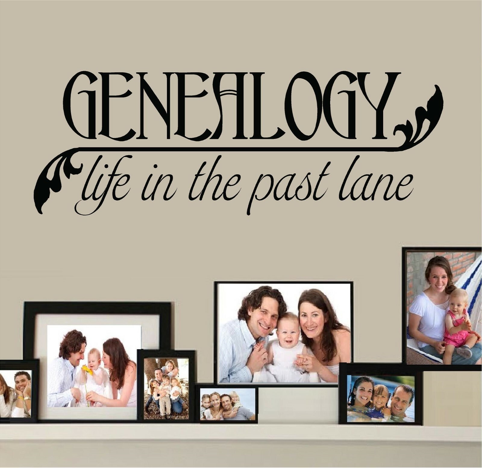 Genealogy Life in the Past Lane Vinyl Decal Home Décor 12″ x 34″