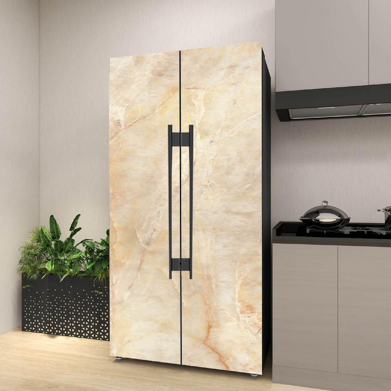 Removable Refrigerator Vinyl Wrap Cover