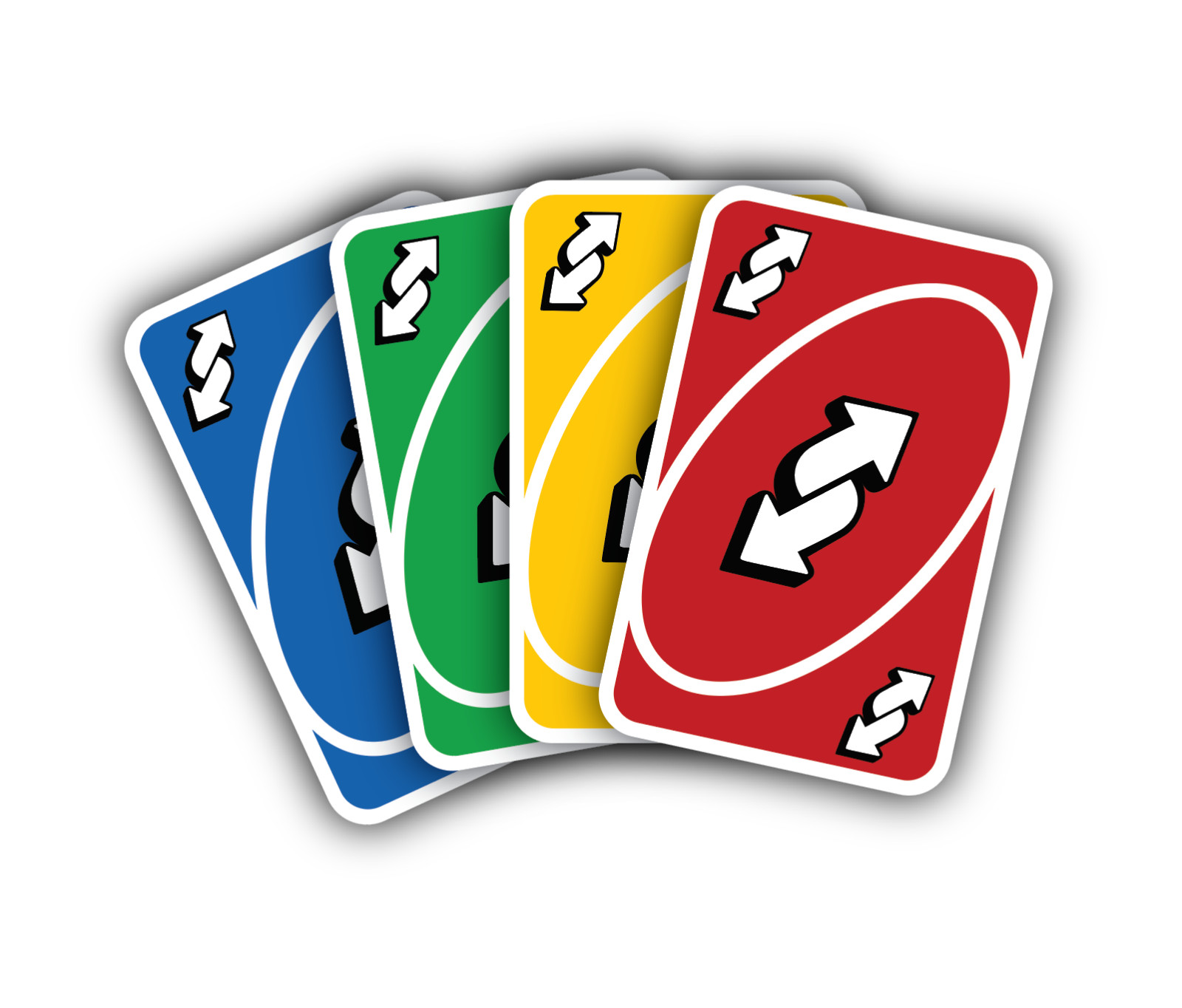 3″ Stickers Uno Reverse Cards 4 pack Matte Finish Decals Card Game TCG