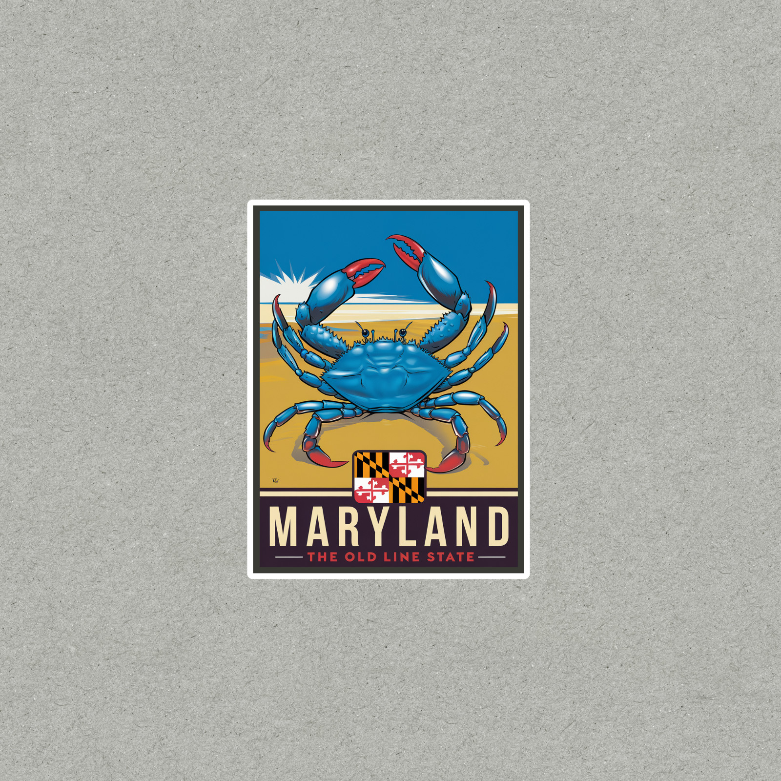 Maryland The Old Line State Blue Crab Vinyl Sticker Decal #3416