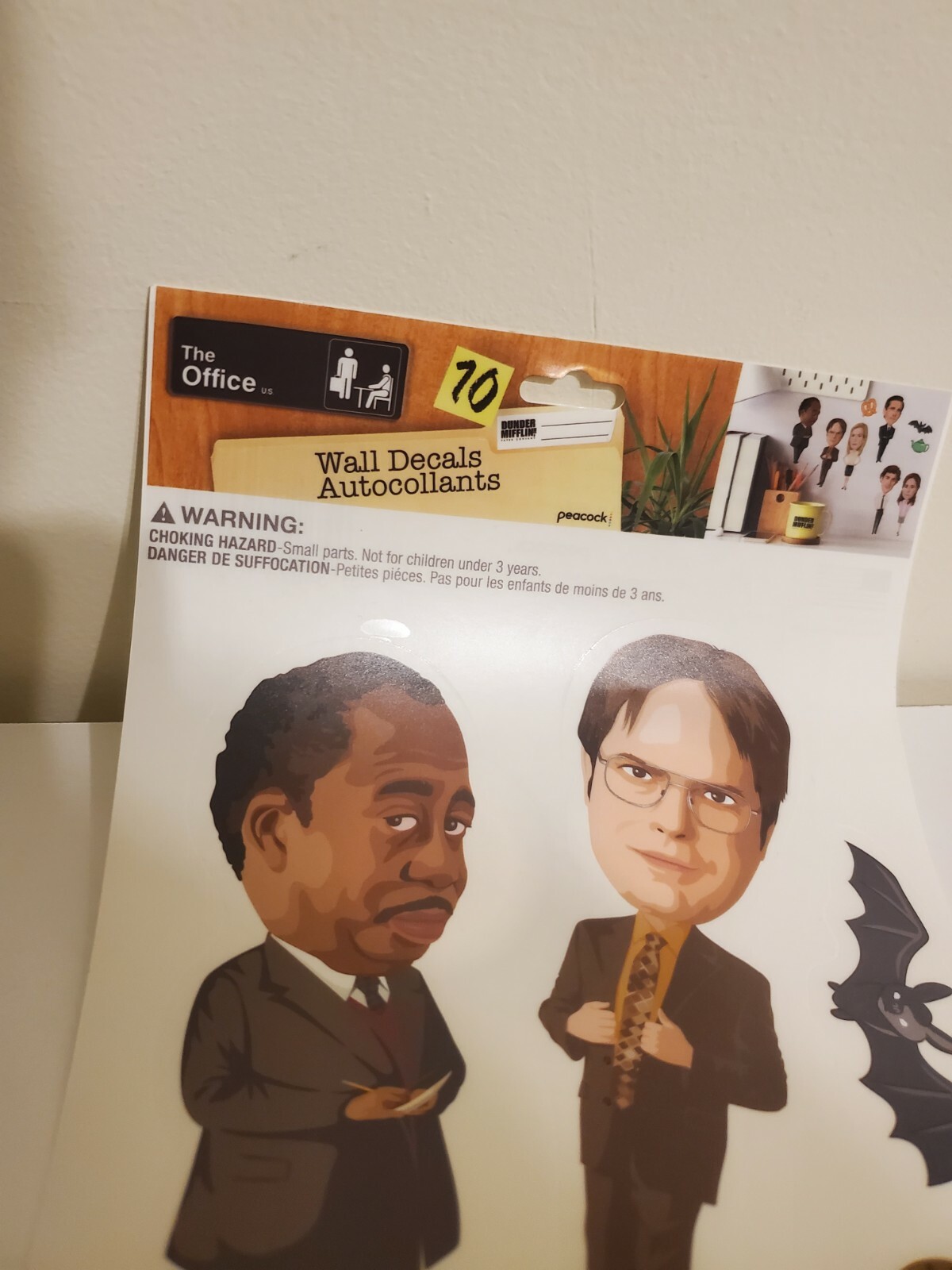 NEW THE OFFICE 10 Wall Decals Removable Repositional Stickers Dunder Mifflin