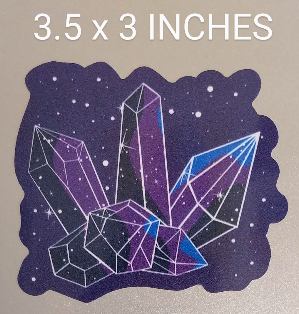 3.5″ Crystals Decal Vinyl Sticker Gems Mystical Rock Witchy Emerald Healing Vibe