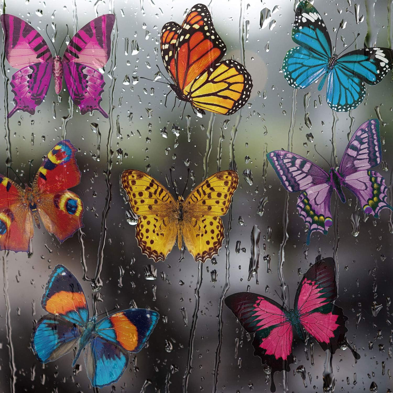 Outus 40 Pieces Butterfly Anti-Collision Window Stickers Christmas Decor Butterf