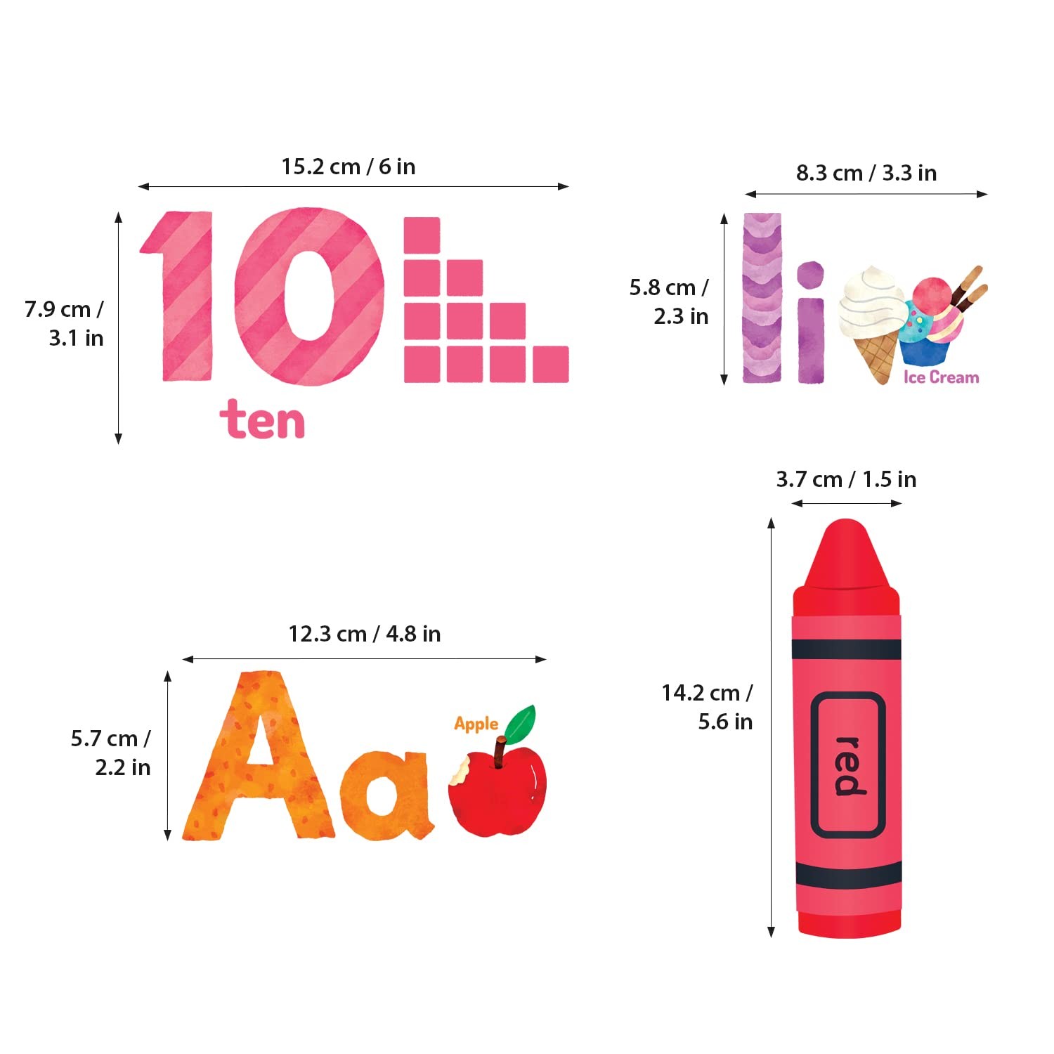 Animal Alphabet & Numbers Wall Stickers for Room (DS8-8044)