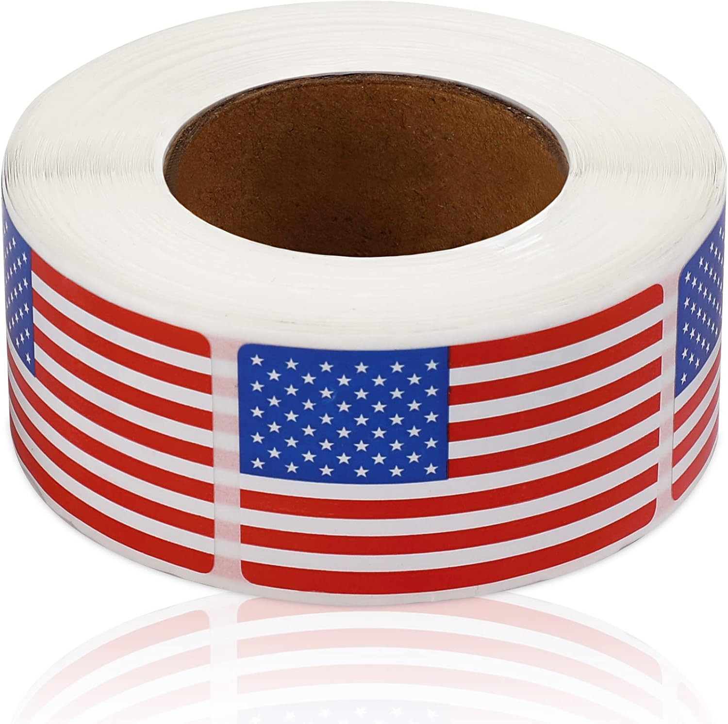500 Pcs American Flag Sticker Roll,2 X 1.22 Inch US Flag Decal, USA Patriotic…