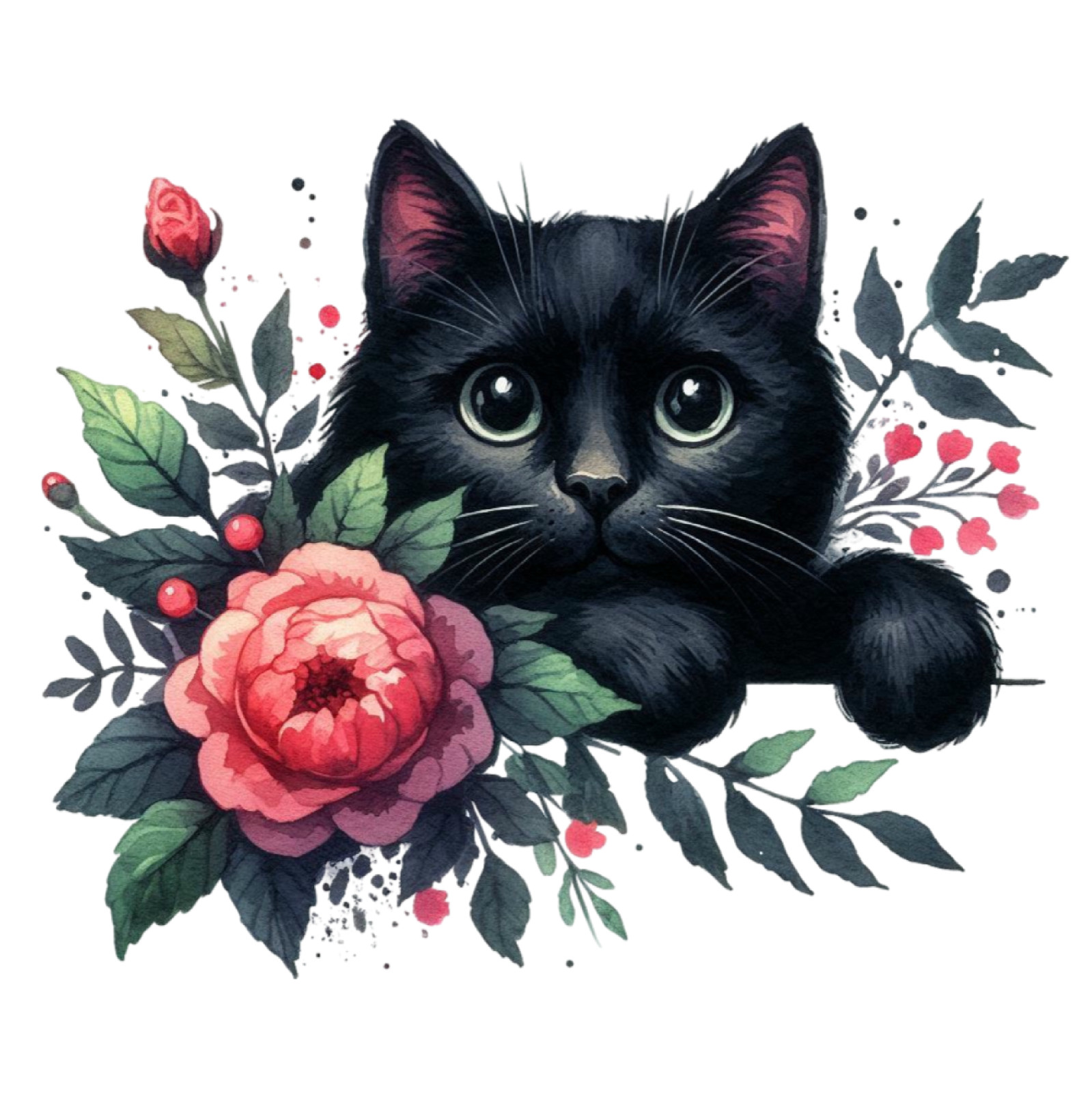 Black Cat Looking Wall Decal Sticker 18X18cm Tall