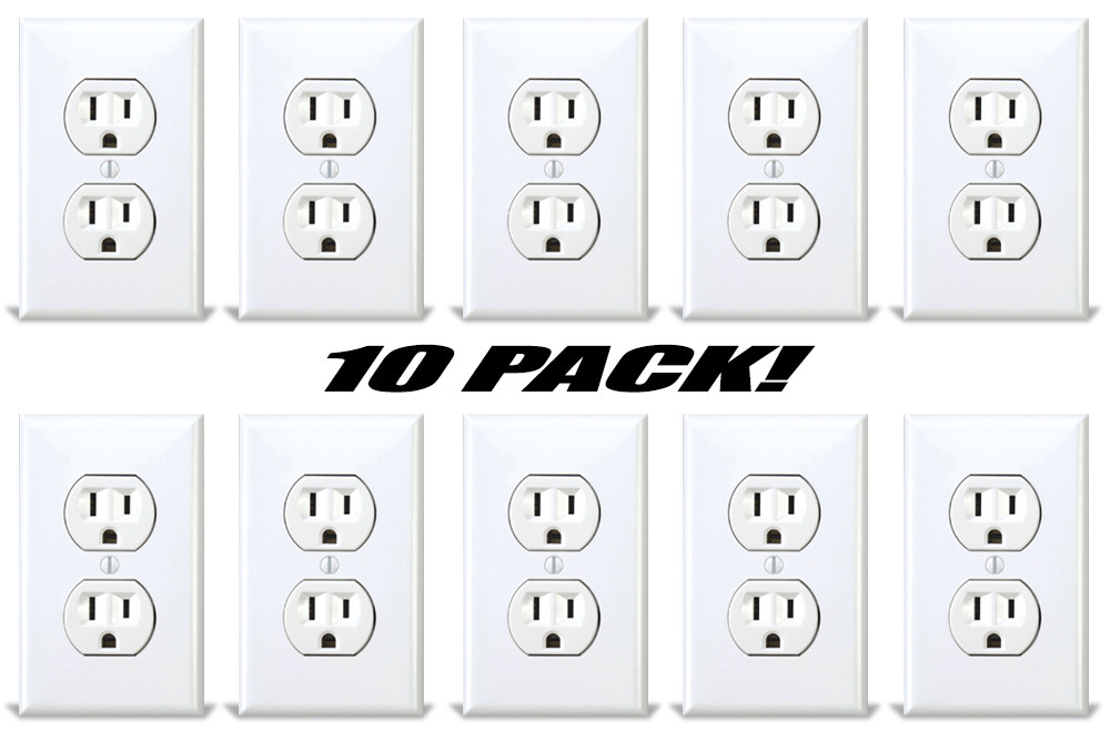 Fake American Standard Wall Outlet Stickers Plug Decals Vinyl Prank Joke 10 PACK