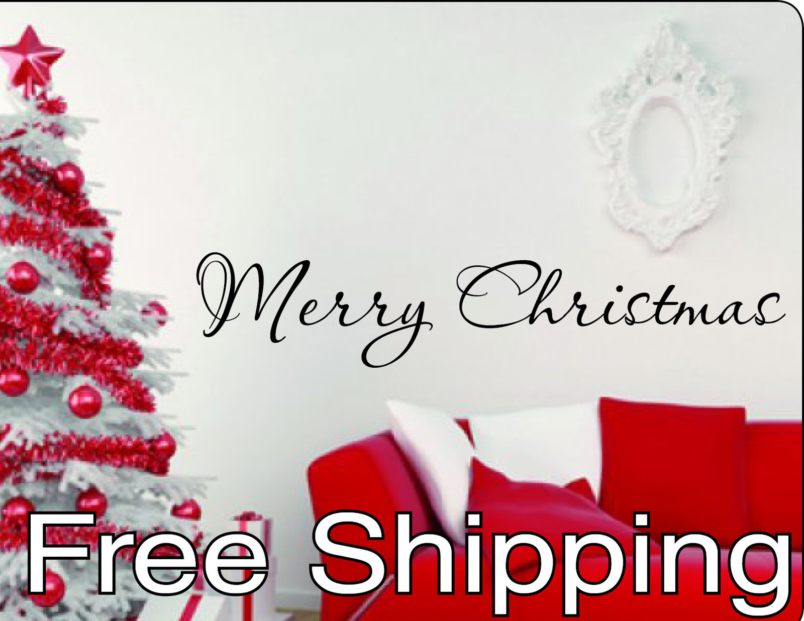 MERRY CHRISTMAS wall vinyl sticker inspirational holiday art home decor FREESHIP