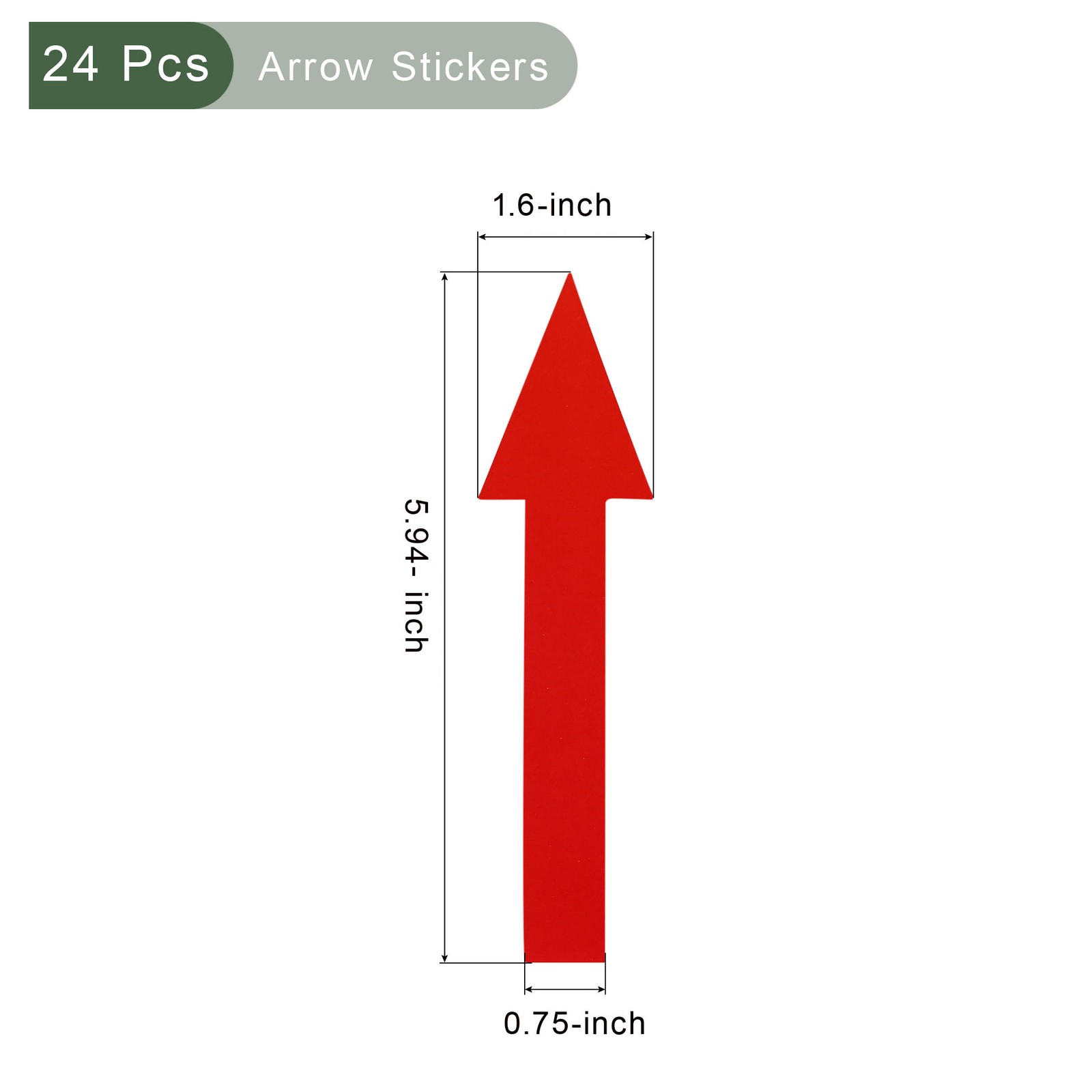 24pcs Arrow Sticker 20x5cm PVC Removable Self Adhesive Waterproof Signs Red