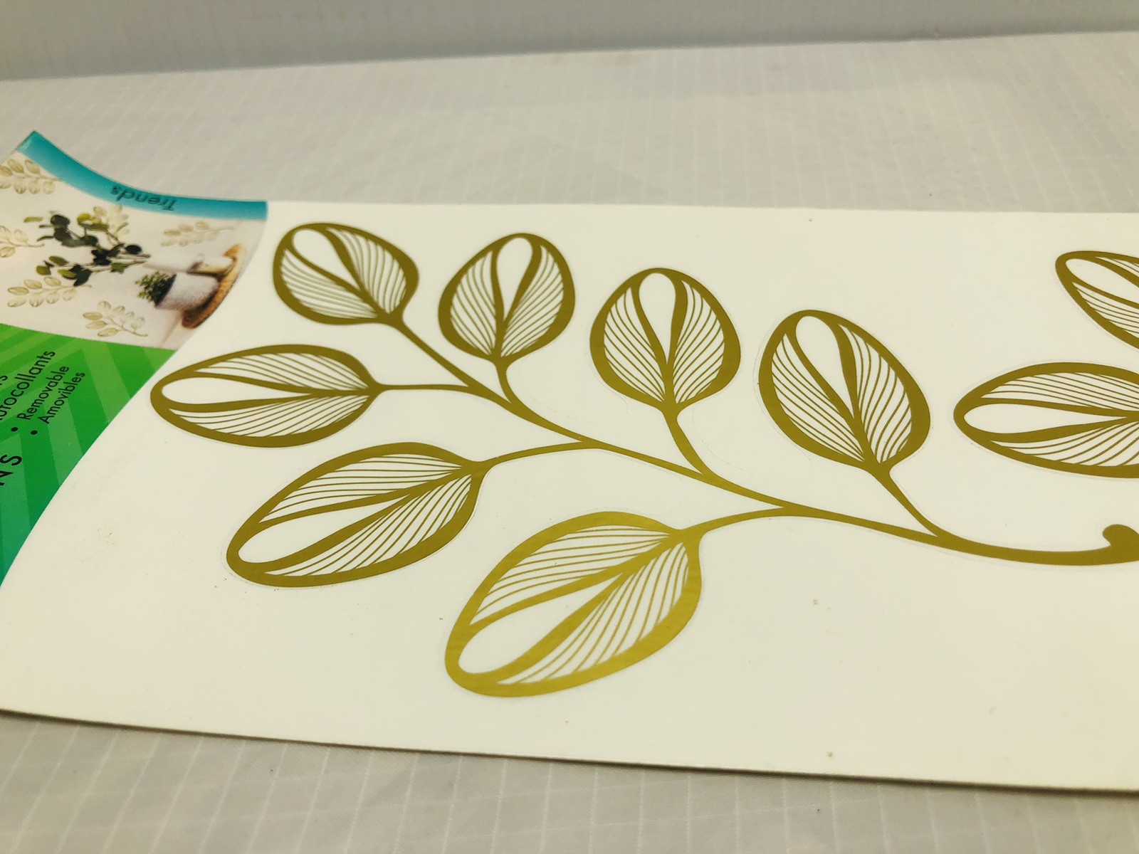 Removable Metallic Gold Leaves Leaf Design Stickers Wall Decor Decal Elegant Mod
