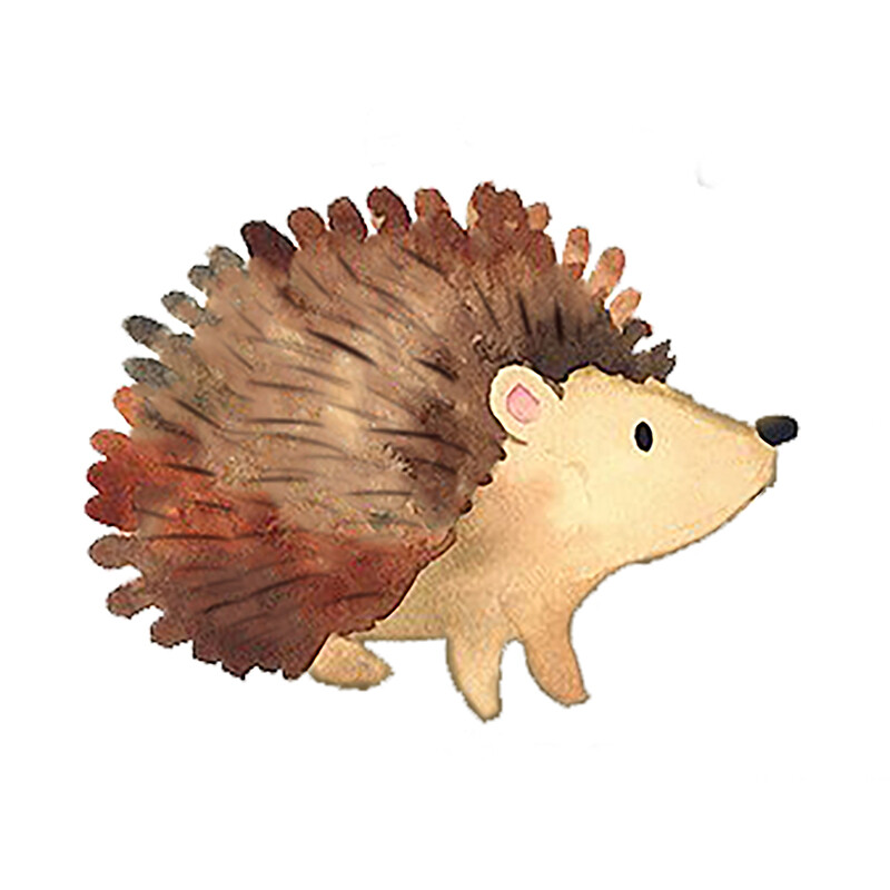 Woodland Creatures: Hedgehog Wall Decal – 5.5″ tall x 7″ wide – Peel and Stick